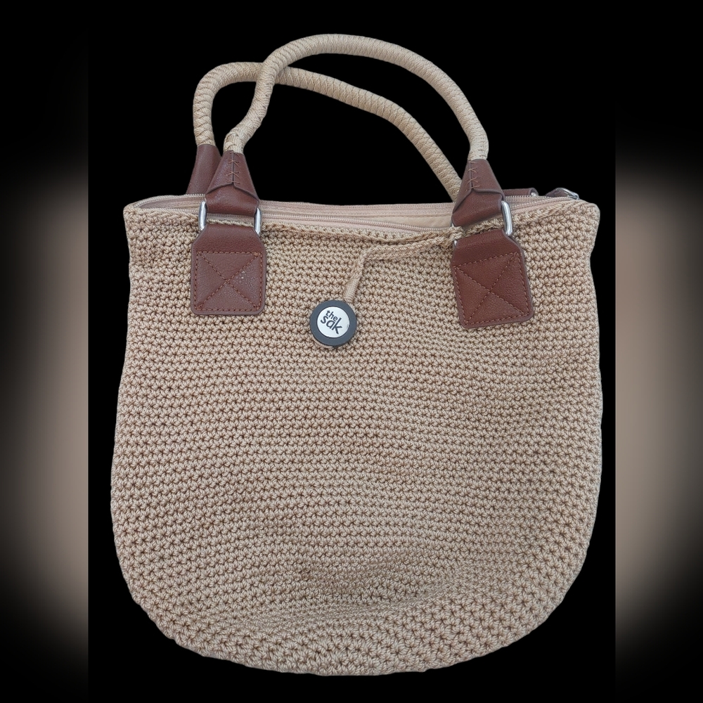 The Sak beige crochet bag purse